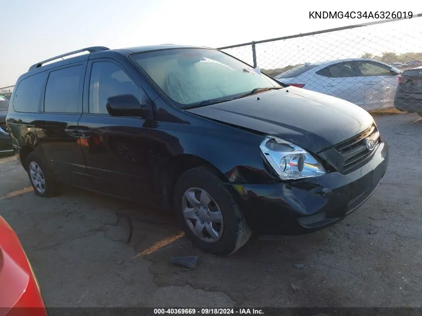 KNDMG4C34A6326019 2010 Kia Sedona Lx