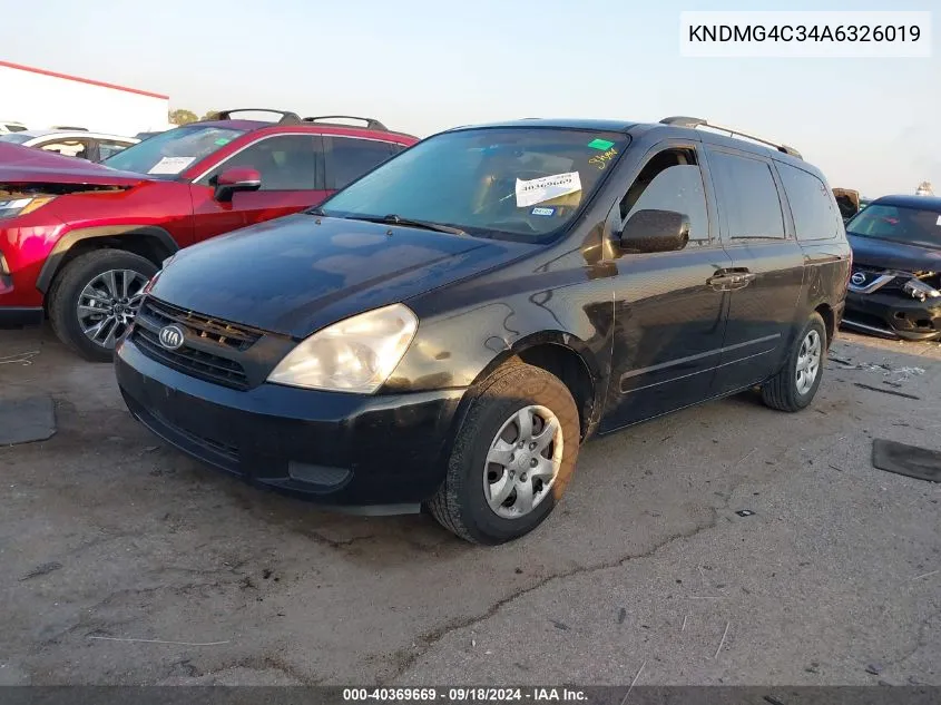 KNDMG4C34A6326019 2010 Kia Sedona Lx