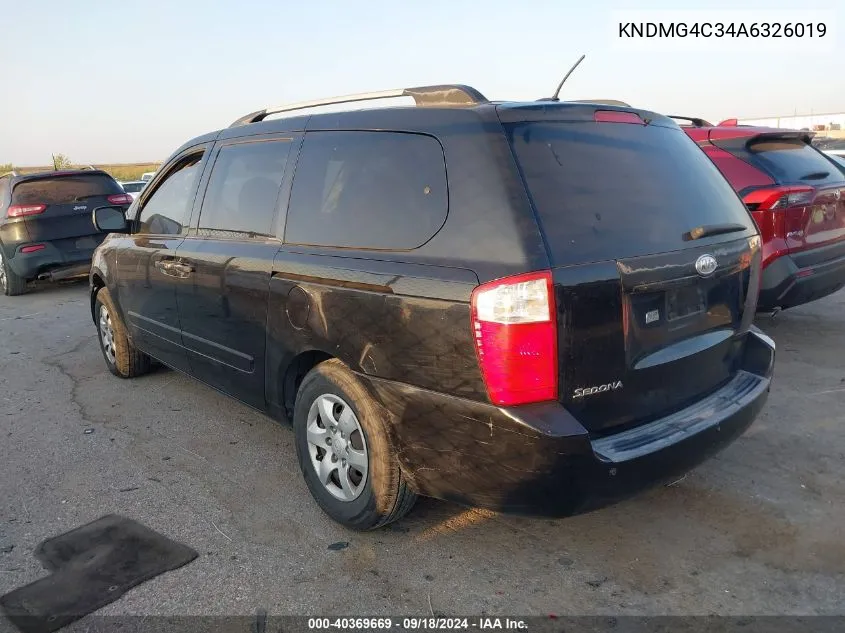 KNDMG4C34A6326019 2010 Kia Sedona Lx