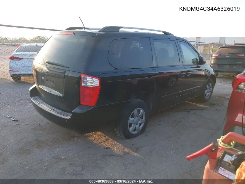 KNDMG4C34A6326019 2010 Kia Sedona Lx