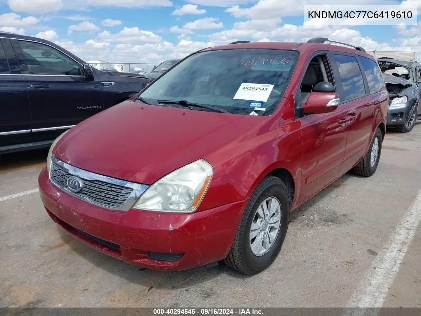 2012 Kia Sedona Lx VIN: KNDMG4C77C6419610 Lot: 40294545