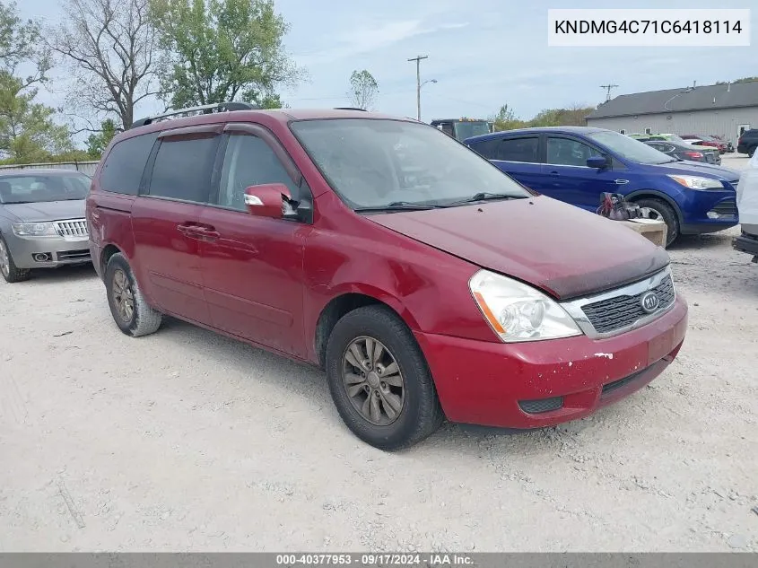 2012 Kia Sedona Lx VIN: KNDMG4C71C6418114 Lot: 40377953