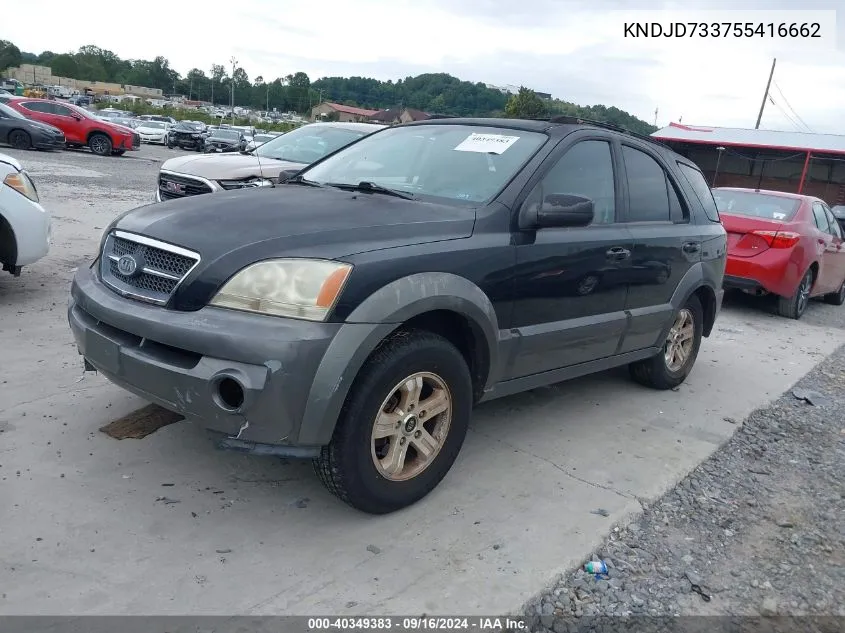 2005 Kia Sorento Ex/Lx VIN: KNDJD733755416662 Lot: 40349383