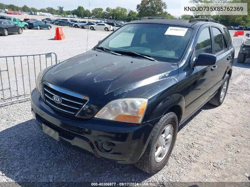 2008 Kia Sorento Lx VIN: KNDJD735X85762369 Lot: 40306977