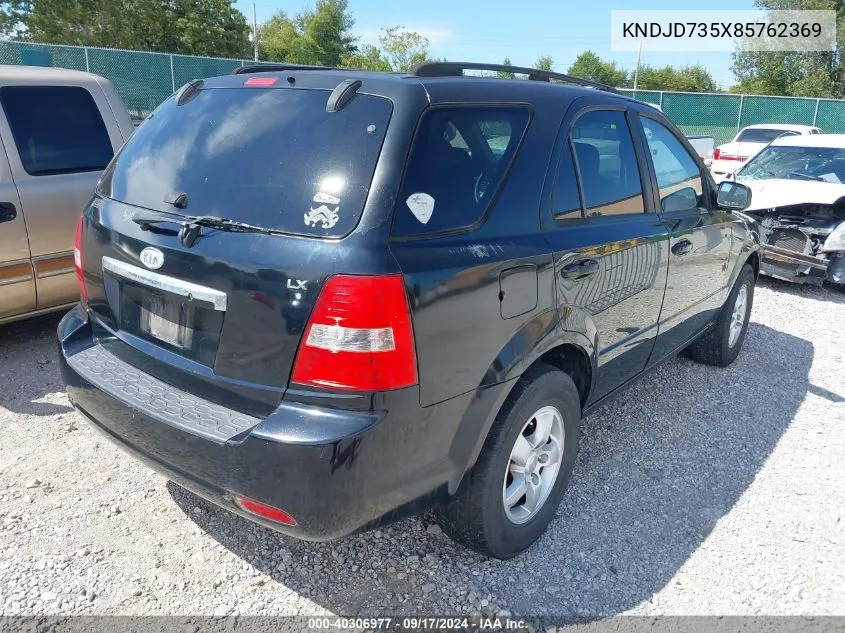 2008 Kia Sorento Lx VIN: KNDJD735X85762369 Lot: 40306977