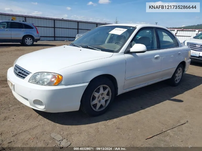 2003 Kia Spectra Ls VIN: KNAFB121735286644 Lot: 40329071