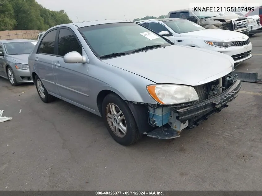 2005 Kia Spectra Ex/Lx/Sx VIN: KNAFE121155157499 Lot: 40326377