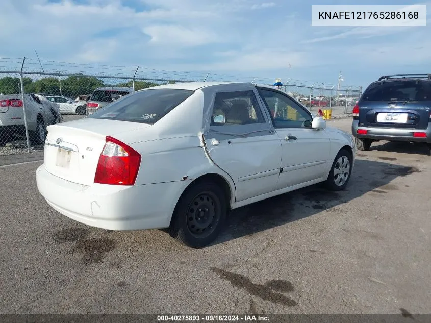 2006 Kia Spectra Lx/Ex VIN: KNAFE121765286168 Lot: 40275893