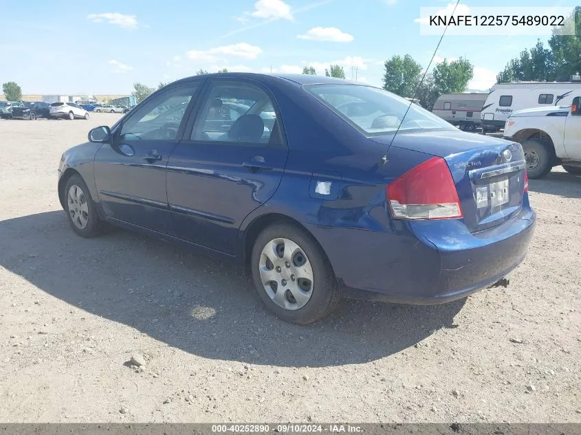 KNAFE122575489022 2007 Kia Spectra Ex