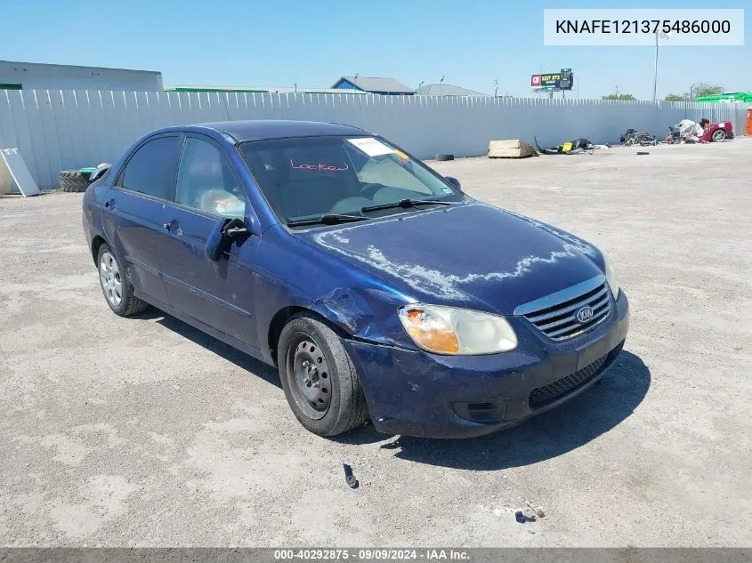 2007 Kia Spectra Ex VIN: KNAFE121375486000 Lot: 40292875