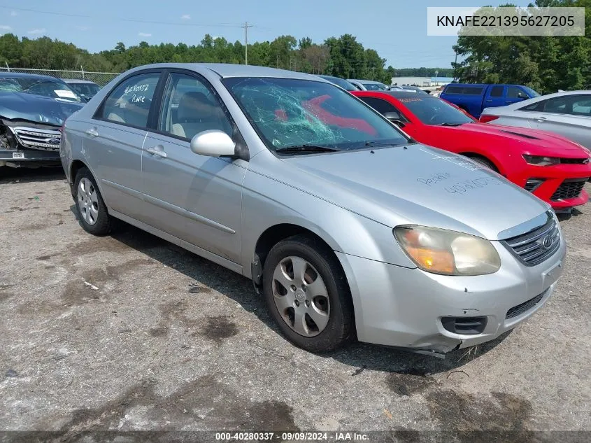 2009 Kia Spectra Lx VIN: KNAFE221395627205 Lot: 40280337