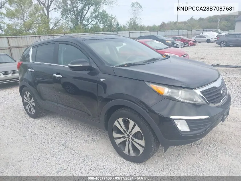 2011 Kia Sportage Ex VIN: KNDPCCA28B7087681 Lot: 40377406