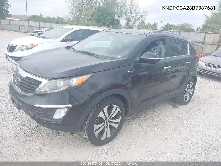 2011 Kia Sportage Ex VIN: KNDPCCA28B7087681 Lot: 40377406