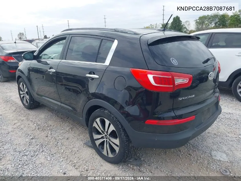 2011 Kia Sportage Ex VIN: KNDPCCA28B7087681 Lot: 40377406