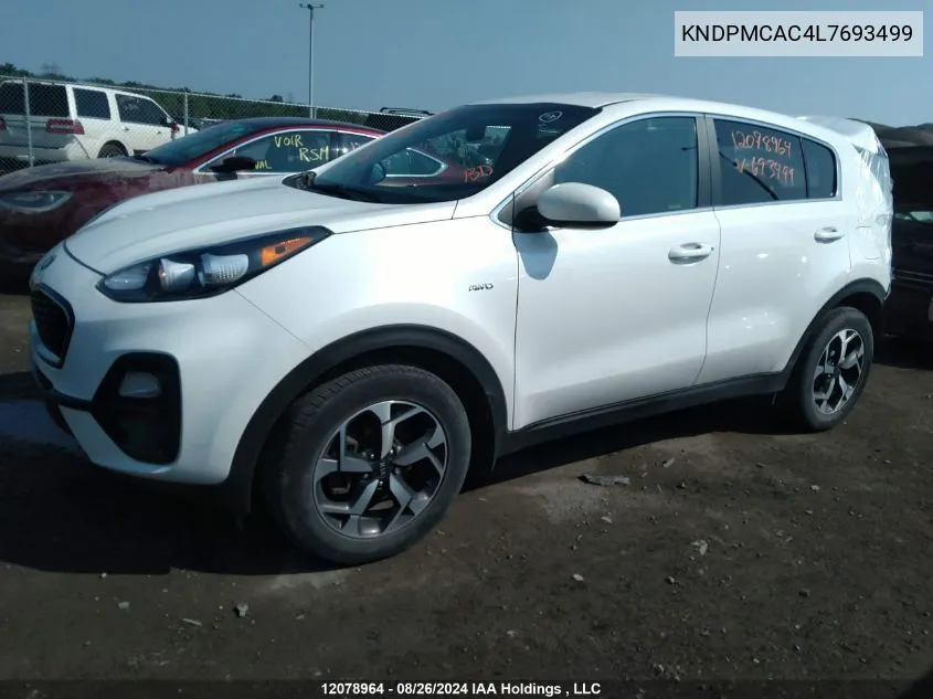 2020 Kia Sportage VIN: KNDPMCAC4L7693499 Lot: 12078964