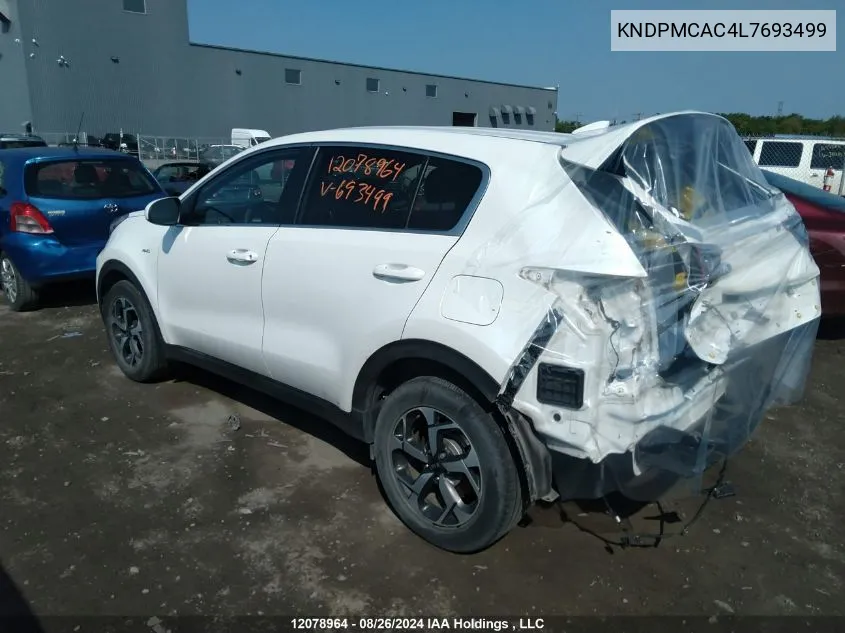 2020 Kia Sportage VIN: KNDPMCAC4L7693499 Lot: 12078964