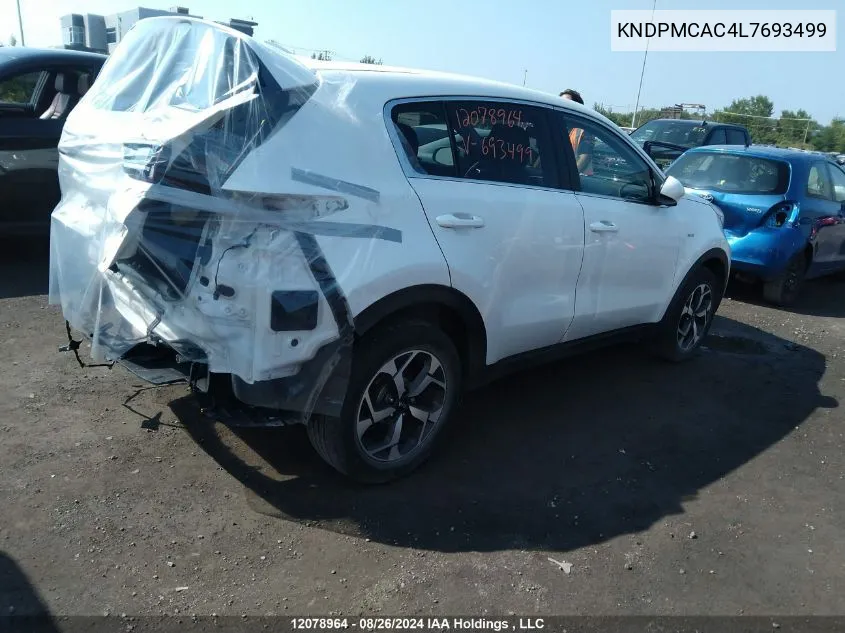 2020 Kia Sportage VIN: KNDPMCAC4L7693499 Lot: 12078964