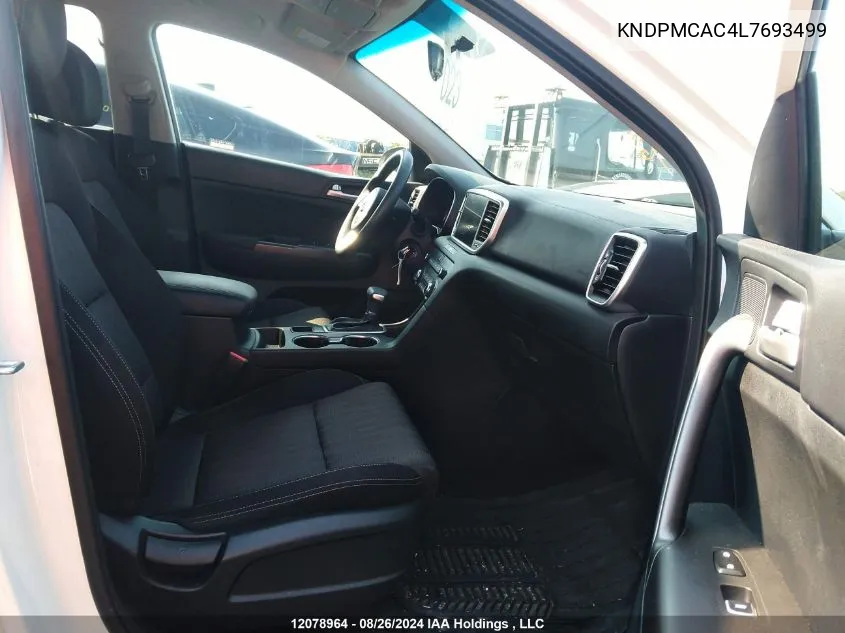 2020 Kia Sportage VIN: KNDPMCAC4L7693499 Lot: 12078964