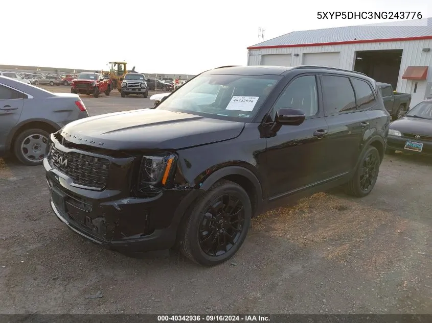 2022 Kia Telluride Sx VIN: 5XYP5DHC3NG243776 Lot: 40342936