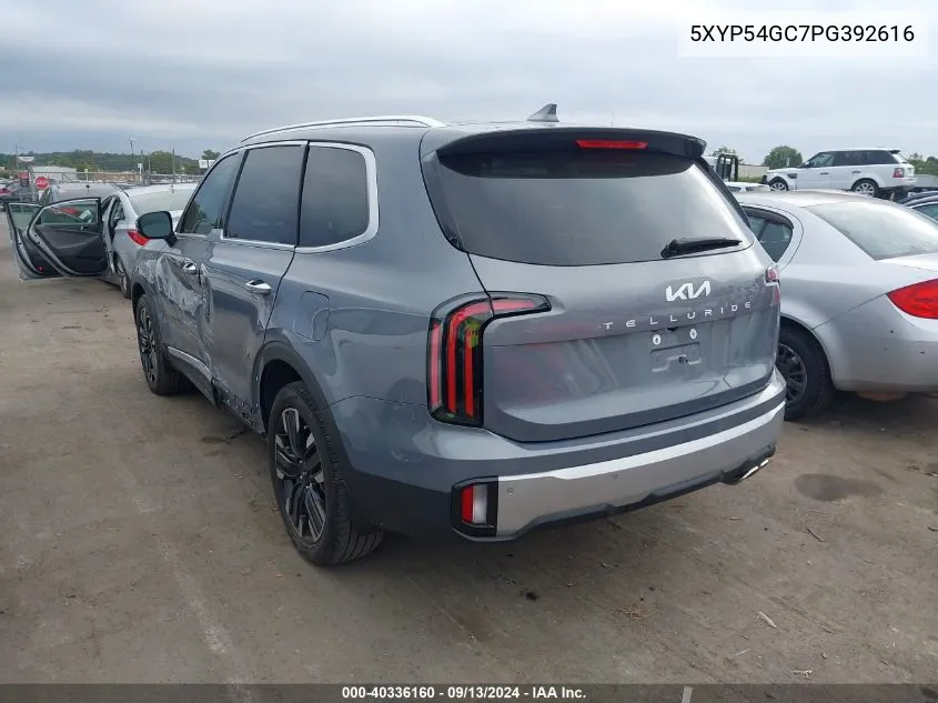 2023 Kia Telluride Sx VIN: 5XYP54GC7PG392616 Lot: 40336160