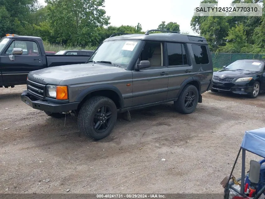 2002 Land Rover Discovery Series Ii Se VIN: SALTY12432A770310 Lot: 40241731