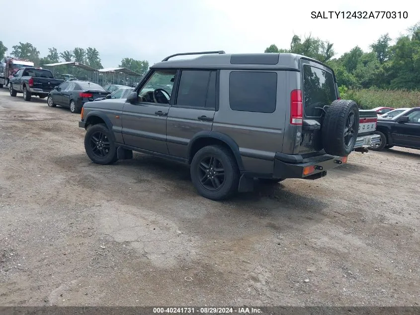 2002 Land Rover Discovery Series Ii Se VIN: SALTY12432A770310 Lot: 40241731