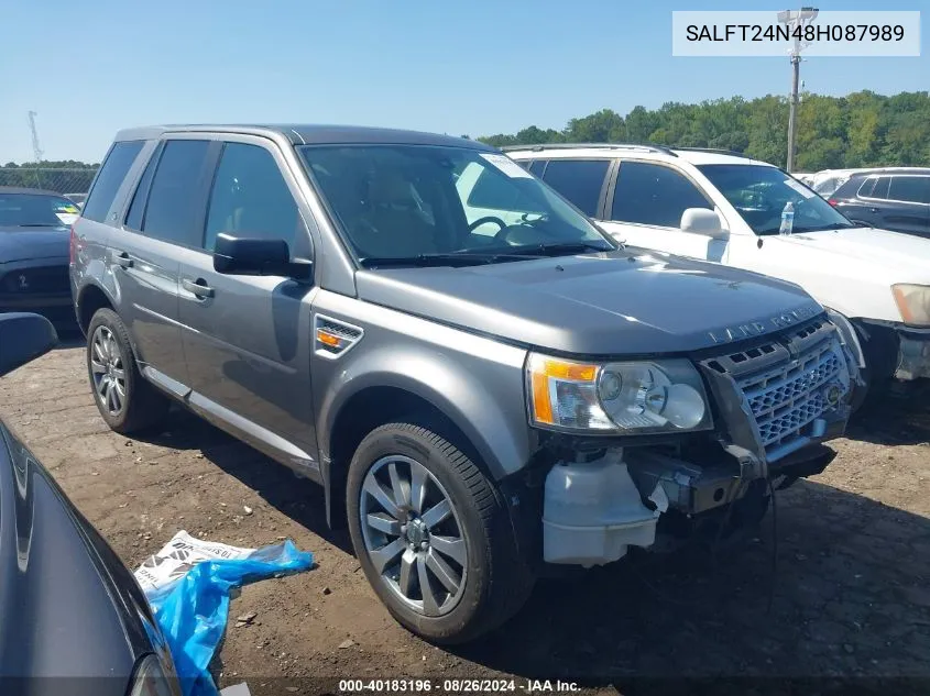 2008 Land Rover Lr2 Hse VIN: SALFT24N48H087989 Lot: 40183196