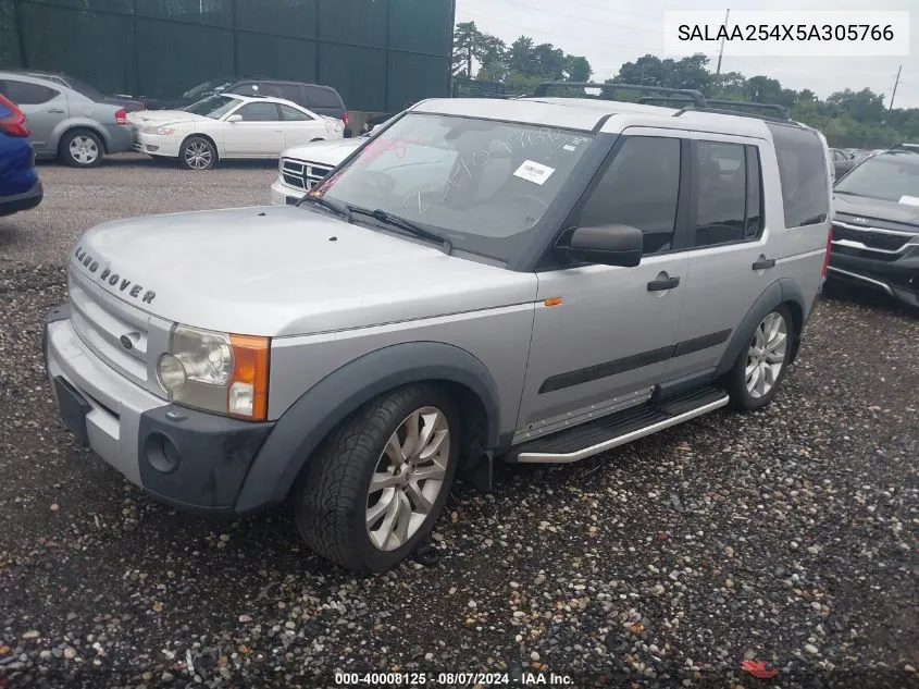 2005 Land Rover Lr3 Se VIN: SALAA254X5A305766 Lot: 40008125