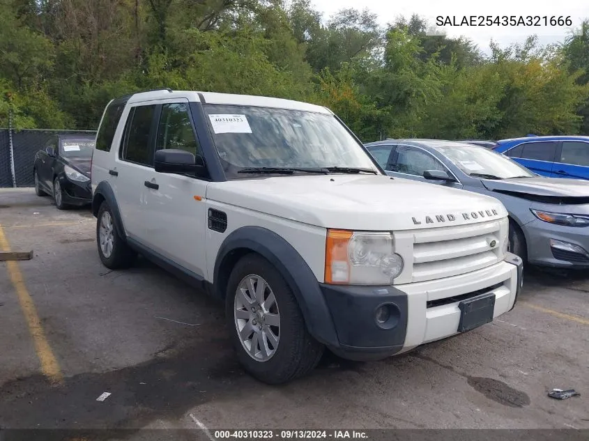 2005 Land Rover Lr3 Se VIN: SALAE25435A321666 Lot: 40310323