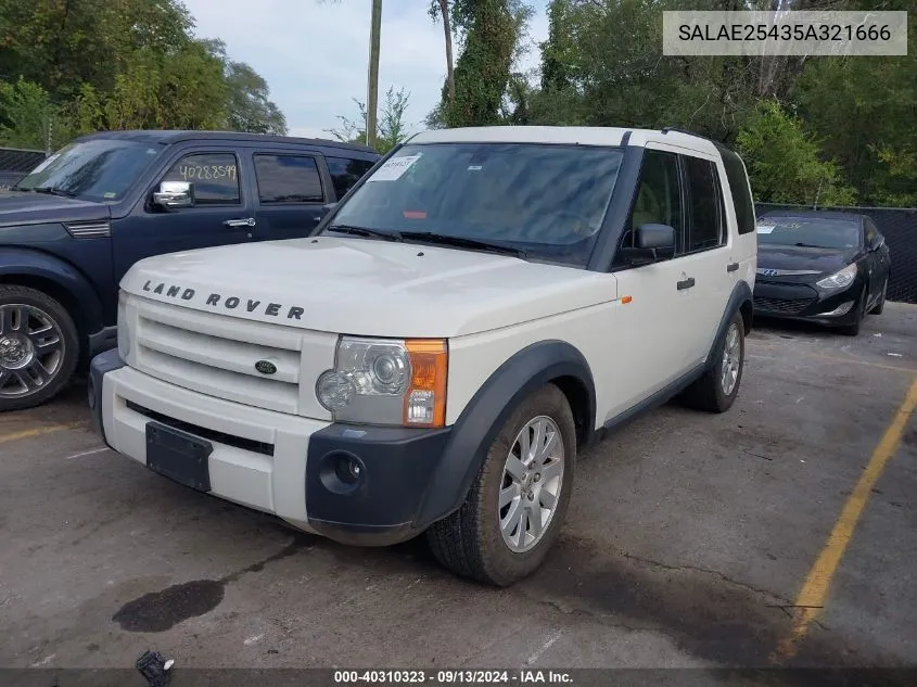 2005 Land Rover Lr3 Se VIN: SALAE25435A321666 Lot: 40310323