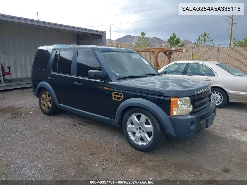 2005 Land Rover Lr3 Hse VIN: SALAG254X5A338118 Lot: 40357761