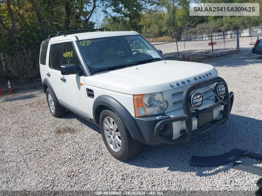 2005 Land Rover Lr3 Se VIN: SALAA25415A309625 Lot: 40359940