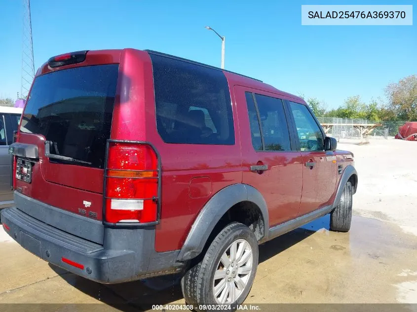 SALAD25476A369370 2006 Land Rover Lr3 V8 Se