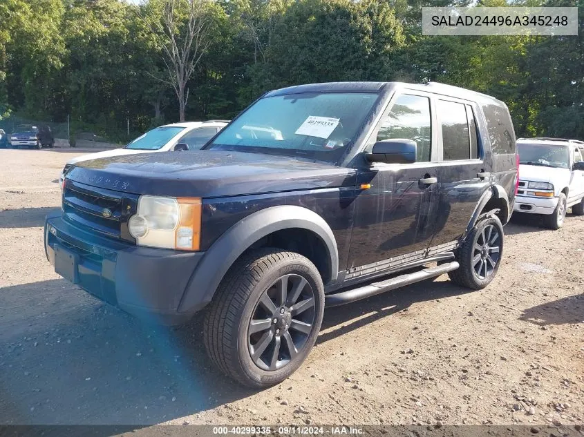 2006 Land Rover Lr3 V6 VIN: SALAD24496A345248 Lot: 40299335