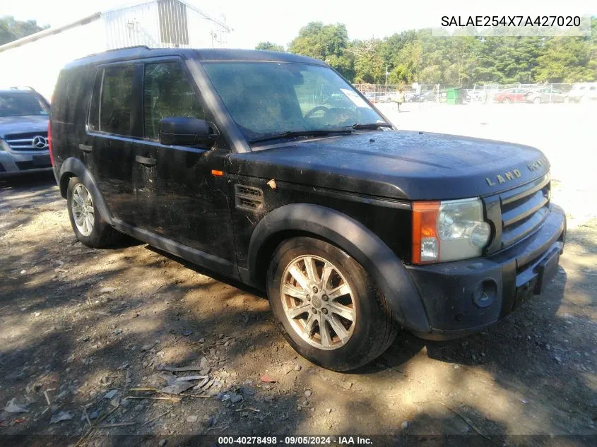 SALAE254X7A427020 2007 Land Rover Lr3 Se