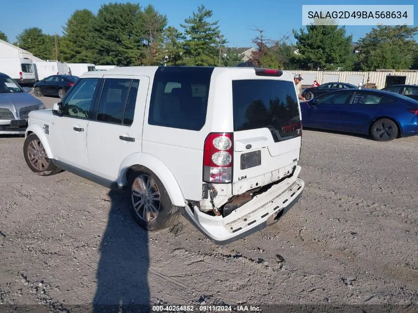 2011 Land Rover Lr4 Hse VIN: SALAG2D49BA568634 Lot: 40254852