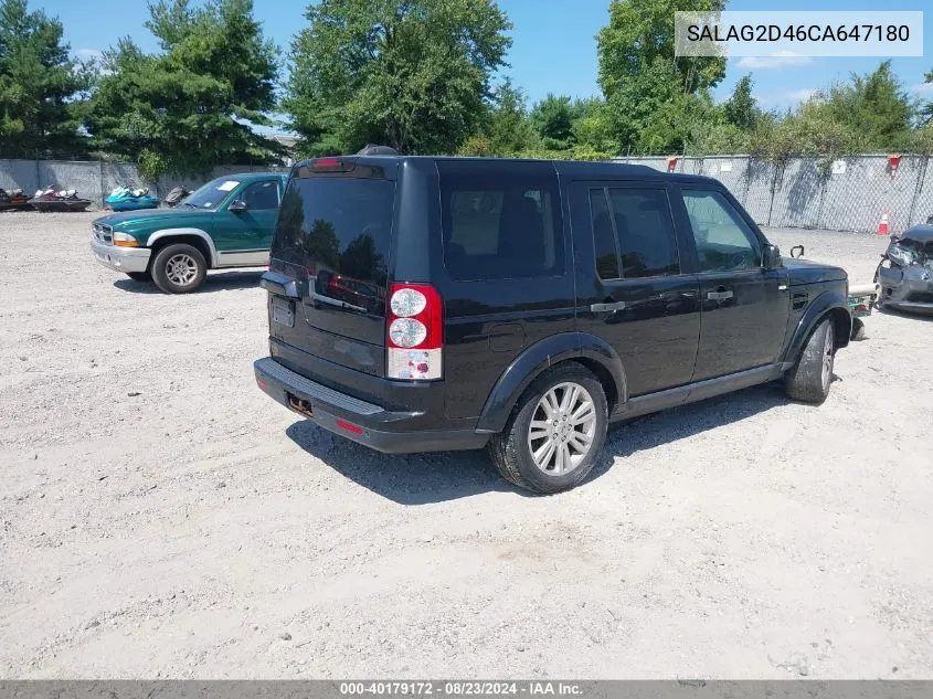 2012 Land Rover Lr4 VIN: SALAG2D46CA647180 Lot: 40179172