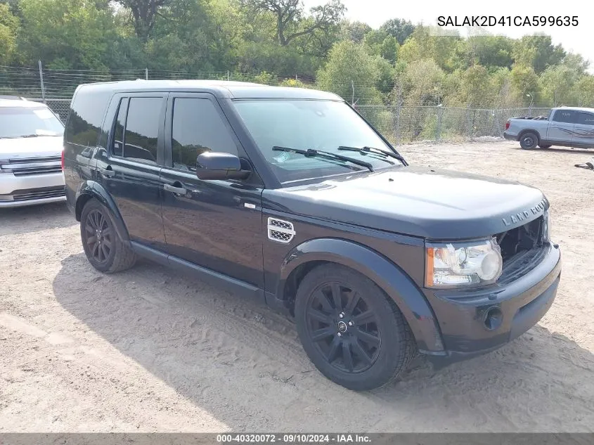 2012 Land Rover Lr4 VIN: SALAK2D41CA599635 Lot: 40320072