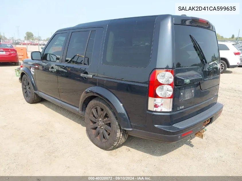 2012 Land Rover Lr4 VIN: SALAK2D41CA599635 Lot: 40320072