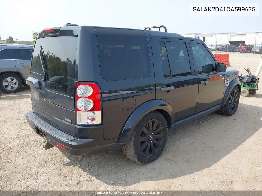 2012 Land Rover Lr4 VIN: SALAK2D41CA599635 Lot: 40320072