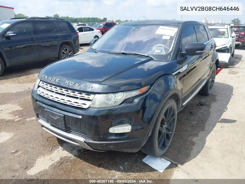 2012 Land Rover Range Rover Evoque Prestige Premium VIN: SALVV2BG8CH646446 Lot: 40267198