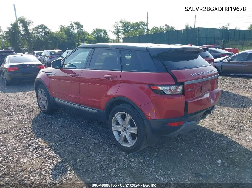 2013 Land Rover Range Rover Evoque Pure Premium VIN: SALVR2BGXDH819678 Lot: 40086165