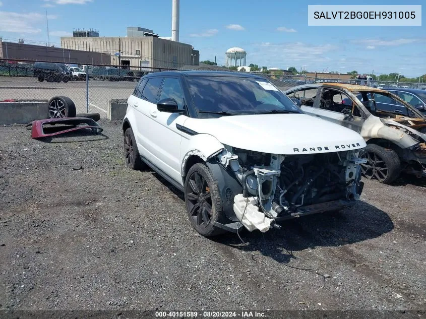 2014 Land Rover Range Rover Evoque Dynamic Premium VIN: SALVT2BG0EH931005 Lot: 40151589