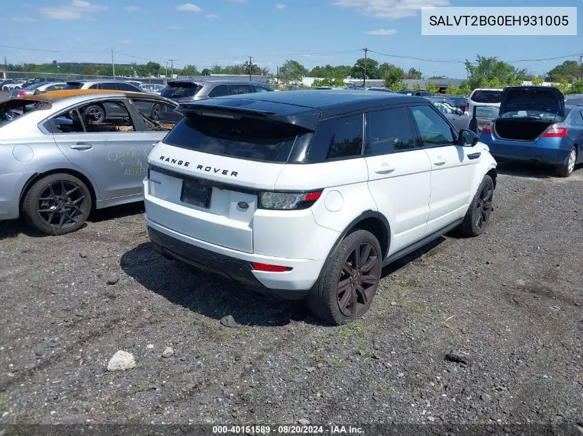 2014 Land Rover Range Rover Evoque Dynamic Premium VIN: SALVT2BG0EH931005 Lot: 40151589