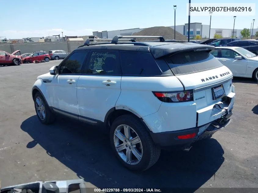 2014 Land Rover Range Rover Evoque Pure VIN: SALVP2BG7EH862916 Lot: 40229788