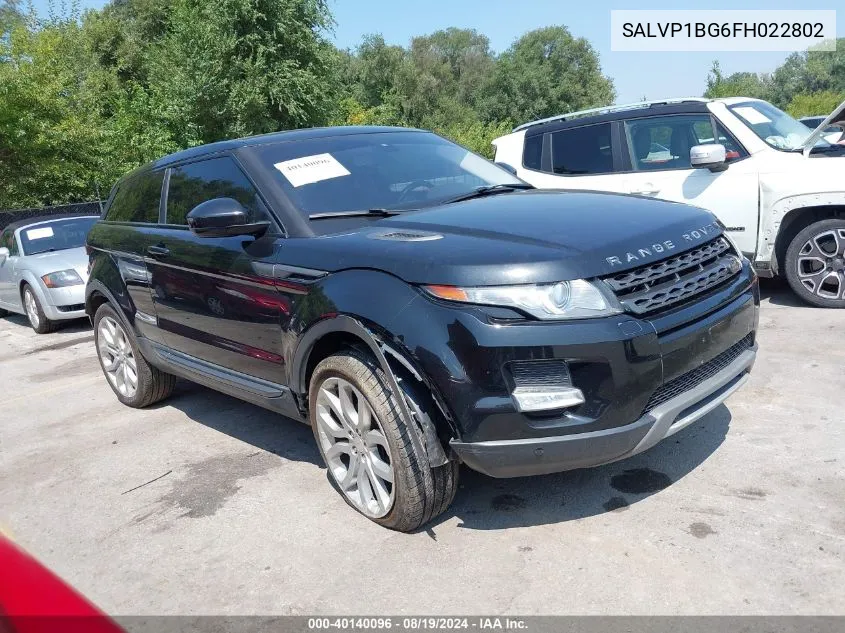 2015 Land Rover Range Rover Evoque Pure Plus VIN: SALVP1BG6FH022802 Lot: 40140096