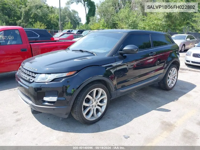 2015 Land Rover Range Rover Evoque Pure Plus VIN: SALVP1BG6FH022802 Lot: 40140096