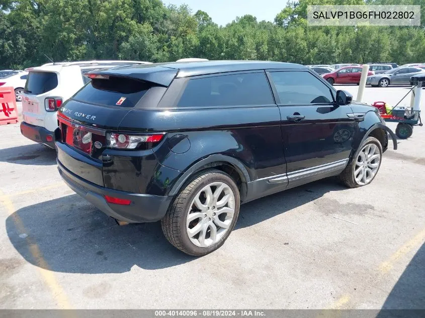 2015 Land Rover Range Rover Evoque Pure Plus VIN: SALVP1BG6FH022802 Lot: 40140096