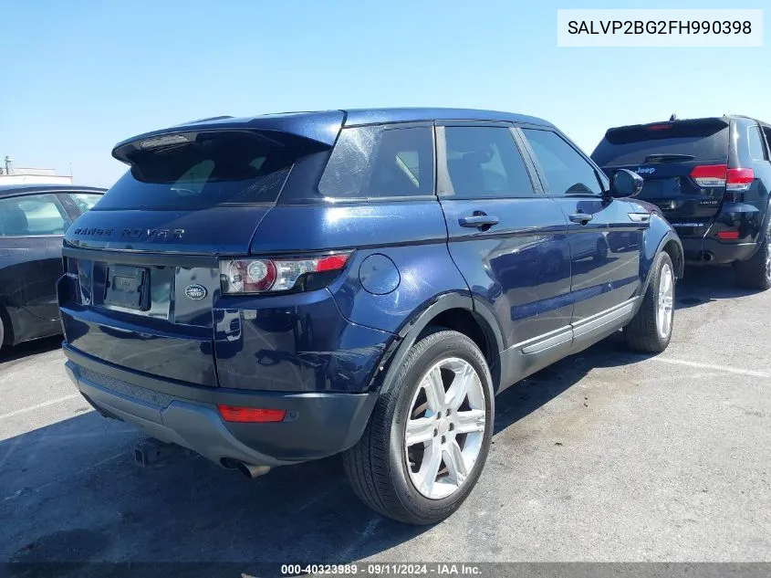 2015 Land Rover Range Rover Evoque Pure Plus VIN: SALVP2BG2FH990398 Lot: 40323989