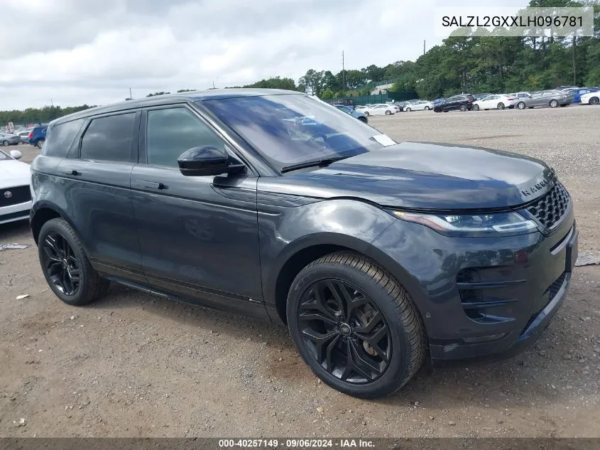 2020 Land Rover Range Rover Evoque R-Dynamic Se VIN: SALZL2GXXLH096781 Lot: 40257149